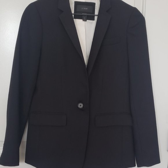 J. Crew Black Regent Wool Blazer in Size 2 - Picture 1 of 5